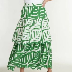 CK BRADLEY MAXI SHELLEY SKIRT IN WINDSONG KELLY GREEN - Size Medium